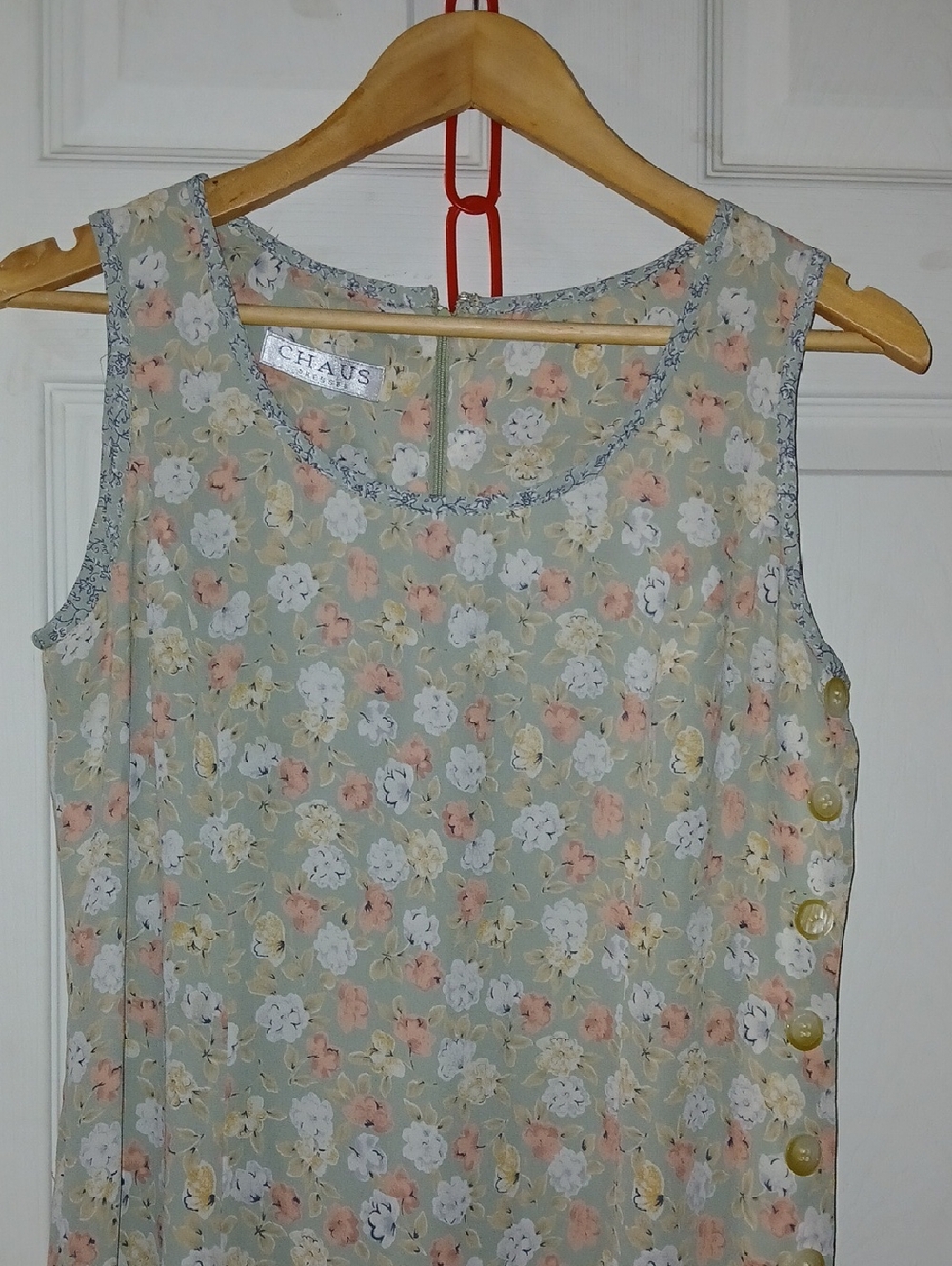 Floral Sleeveless Midi Dress in Sage Green